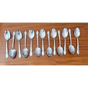 Simeon L George H Rogers Co. Oneida Homestead Set of - 13 Oval‎ Soup Spoons 7"